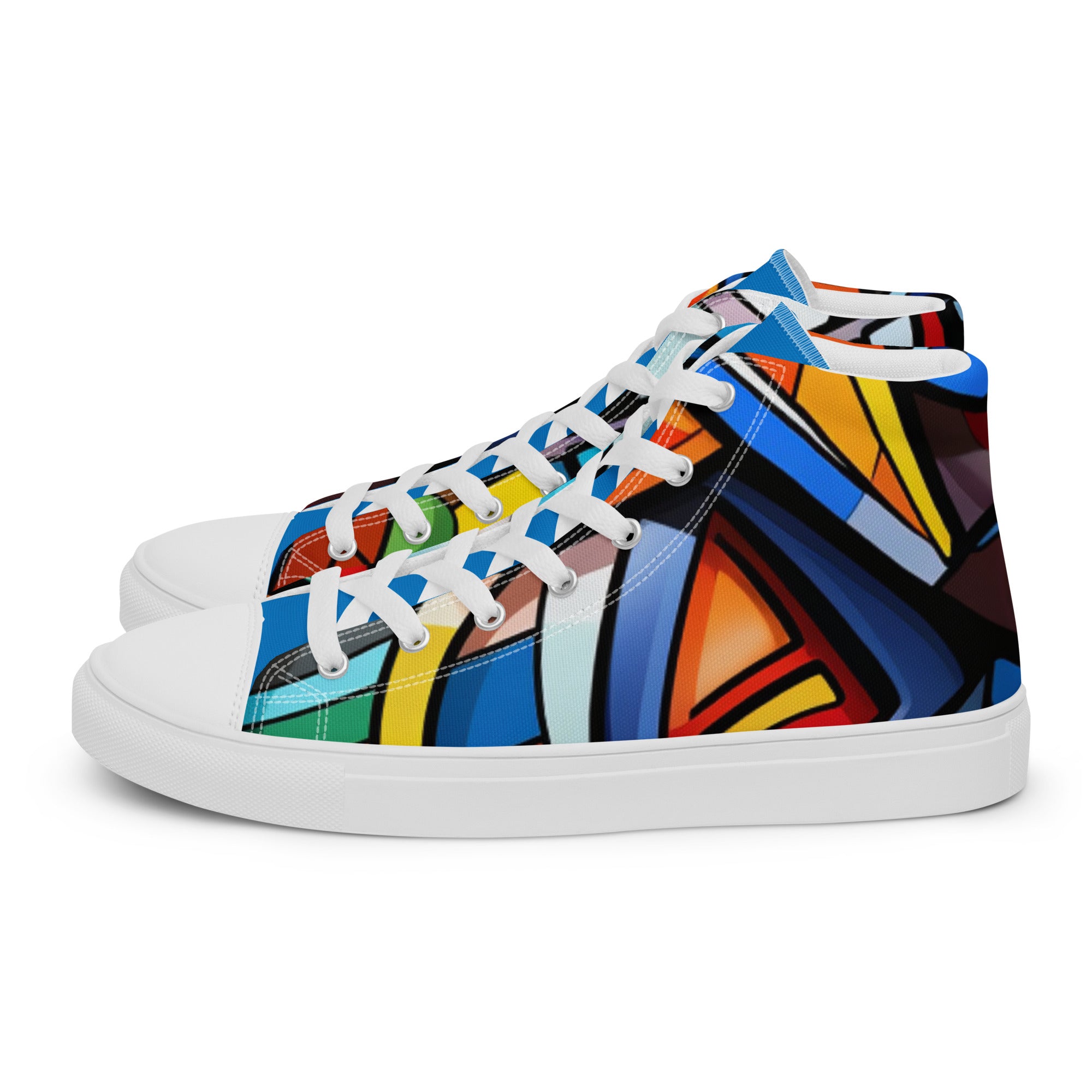 Abstract Heroes Men’s high top canvas shoes - Caster Coast