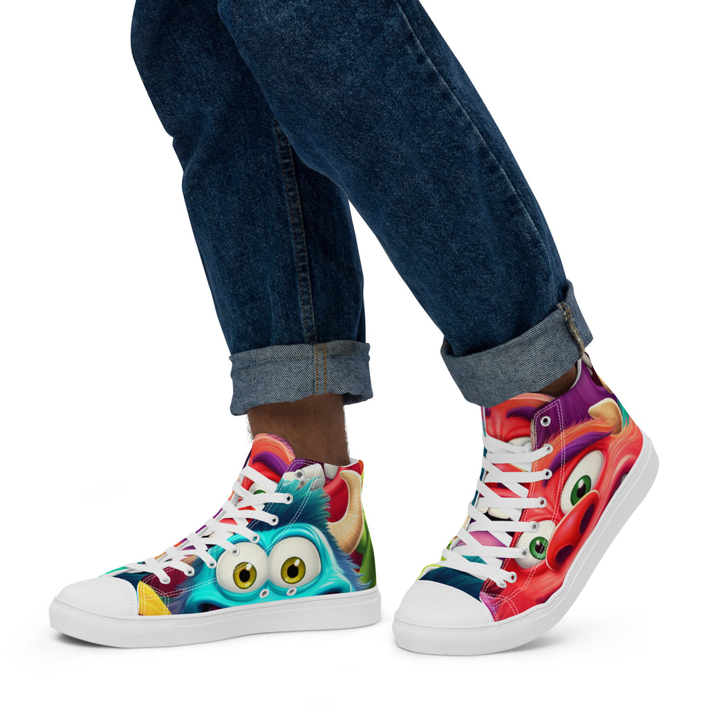 Funky Monsters Men’s high top canvas shoes - Caster Coast
