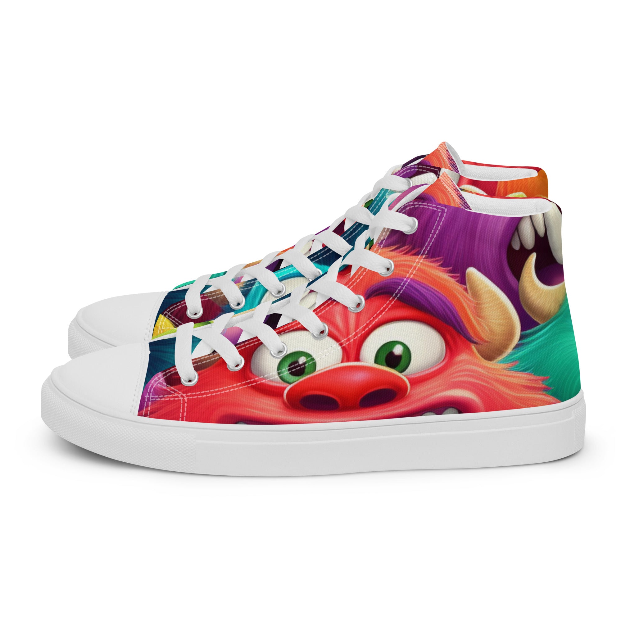 Funky Monsters Men’s high top canvas shoes - Caster Coast
