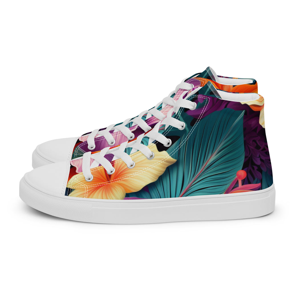 Flowers are Life Men’s high top canvas shoes - Caster Coast