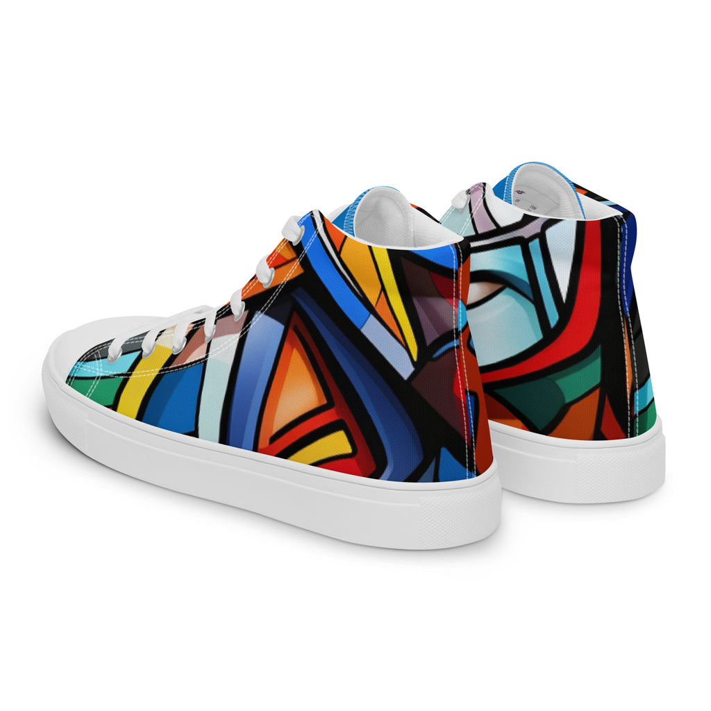 Abstract Heroes Men’s high top canvas shoes - Caster Coast