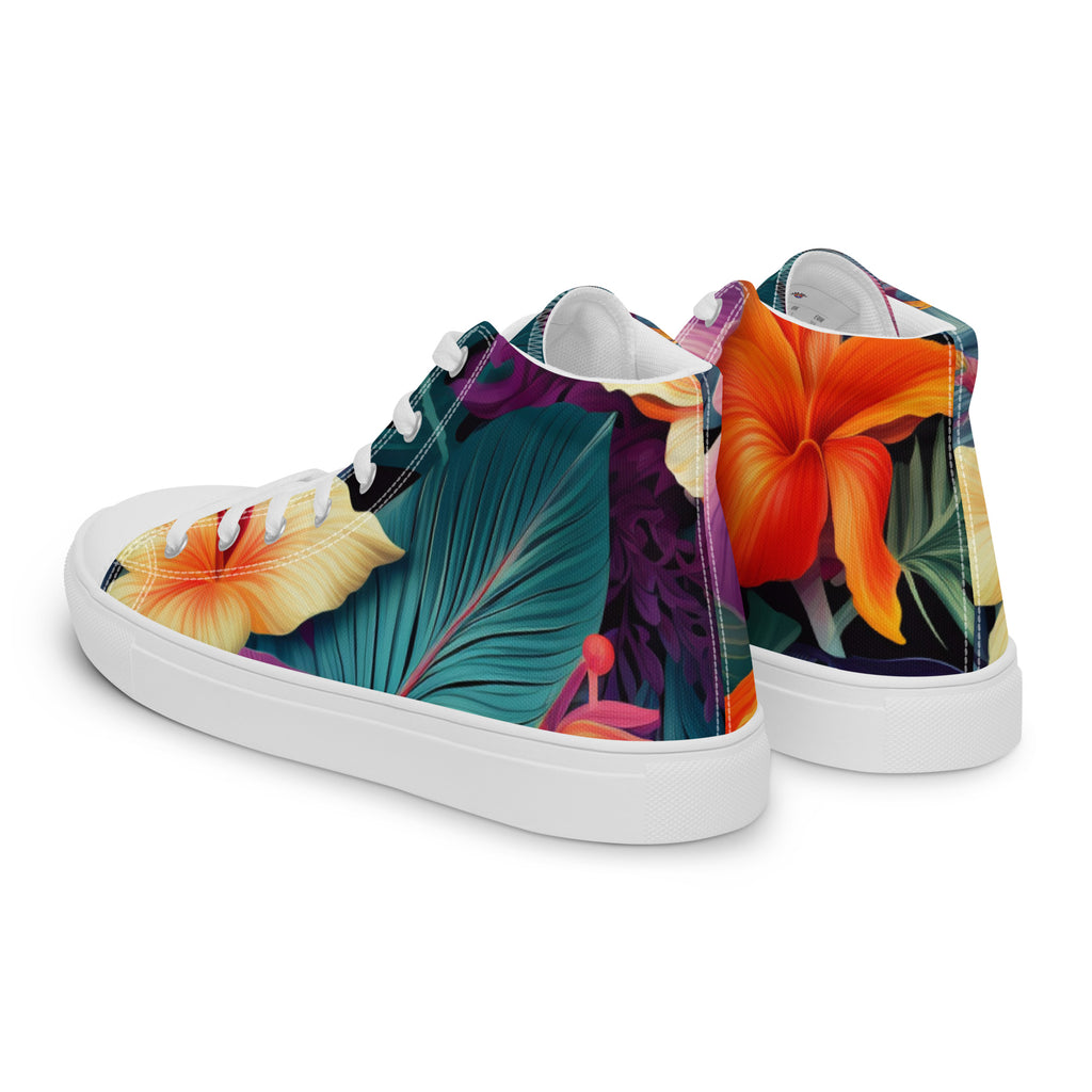 Flowers are Life Men’s high top canvas shoes - Caster Coast