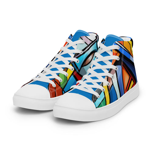 Abstract Heroes Men’s high top canvas shoes - Caster Coast