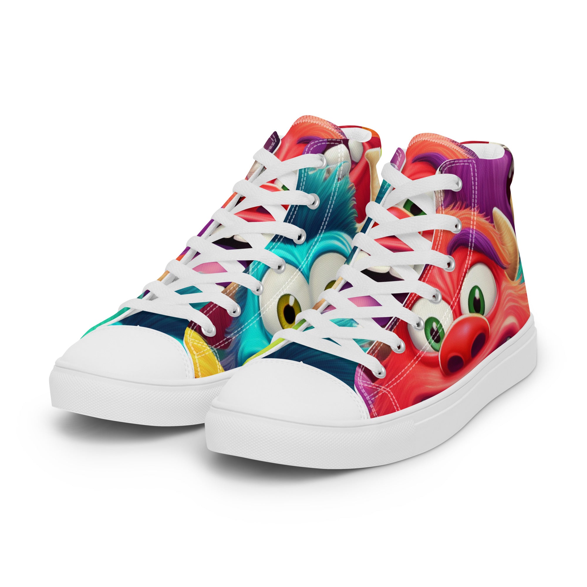 Funky Monsters Men’s high top canvas shoes - Caster Coast