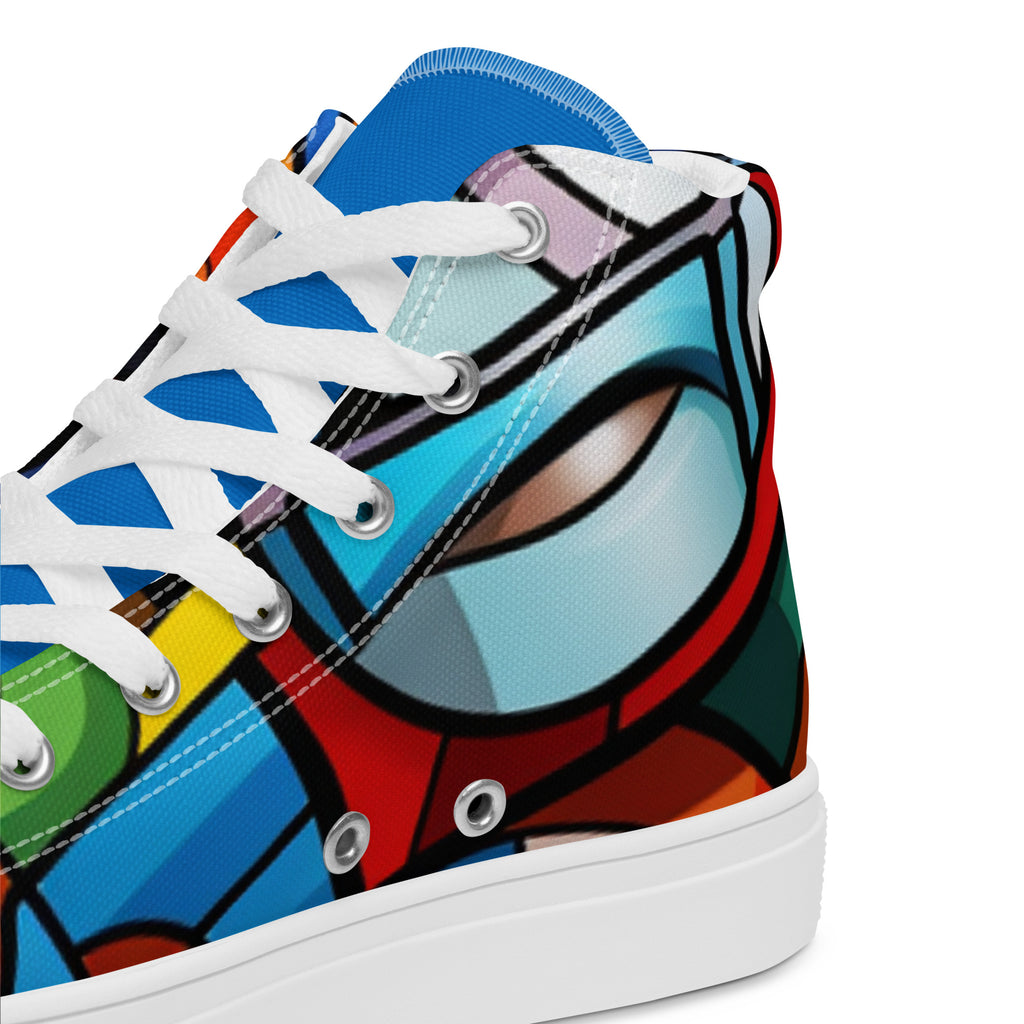 Abstract Heroes Men’s high top canvas shoes - Caster Coast