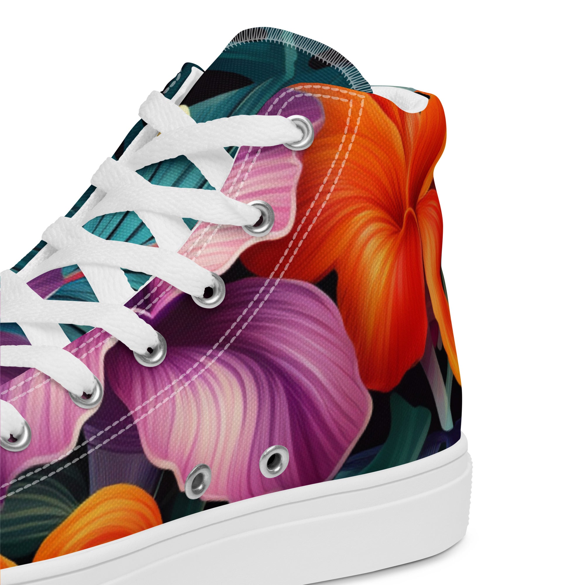 Flowers are Life Men’s high top canvas shoes - Caster Coast