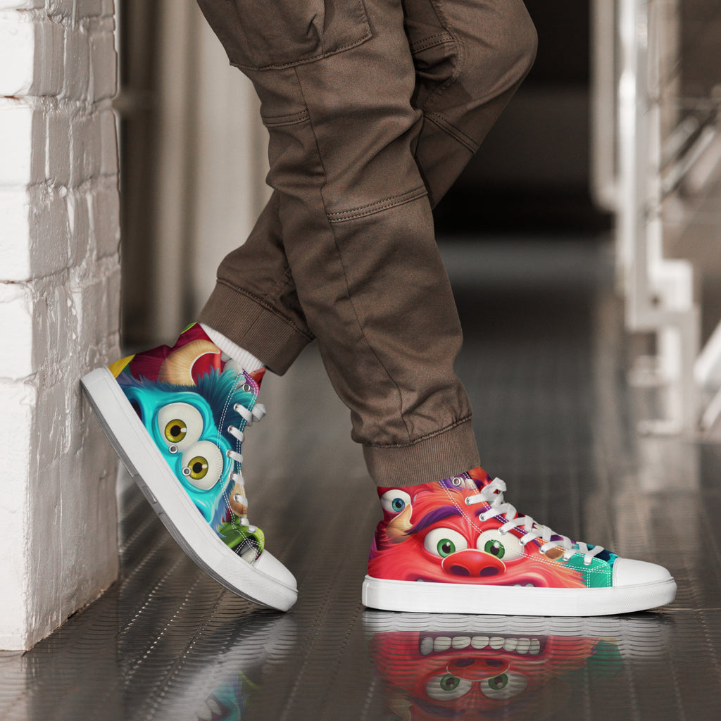 Funky Monsters Men’s high top canvas shoes - Caster Coast