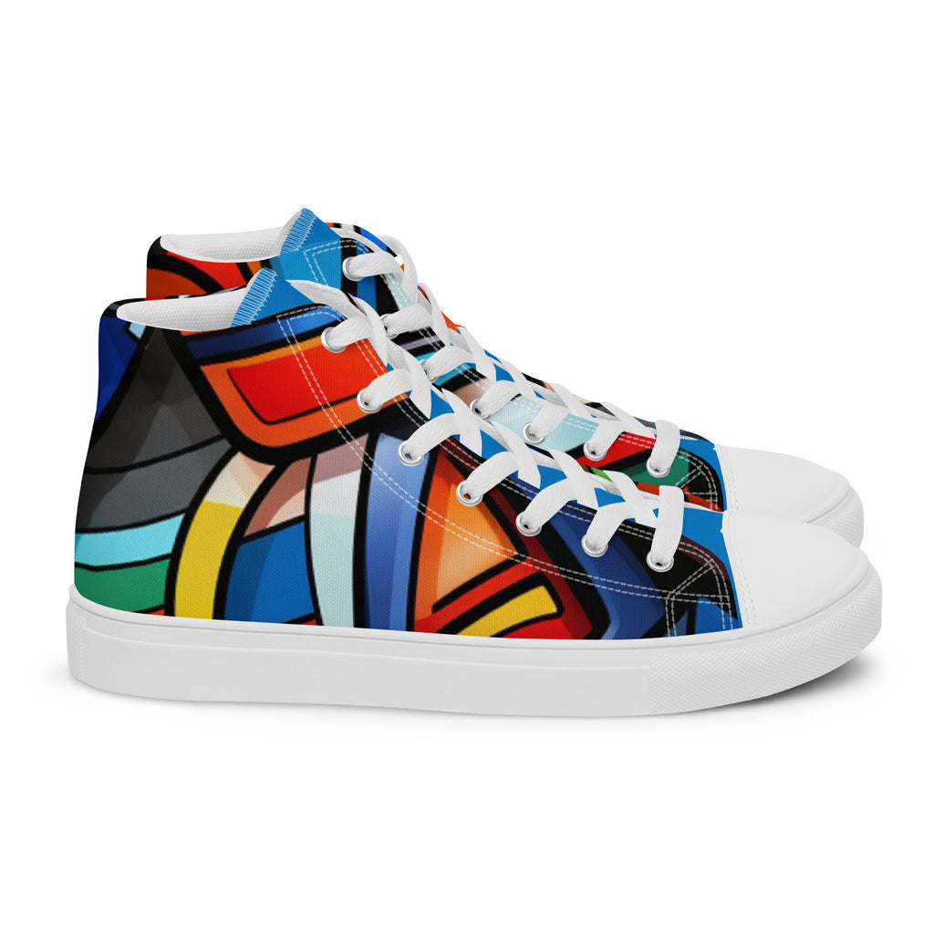 Abstract Heroes Men’s high top canvas shoes - Caster Coast