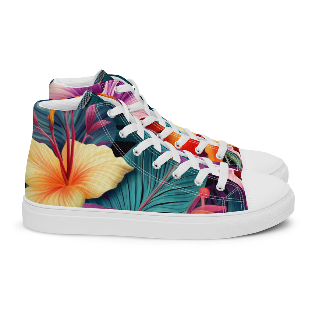 Flowers are Life Men’s high top canvas shoes - Caster Coast