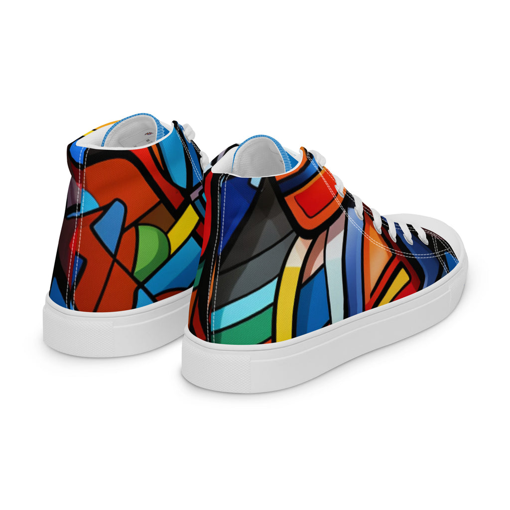 Abstract Heroes Men’s high top canvas shoes - Caster Coast