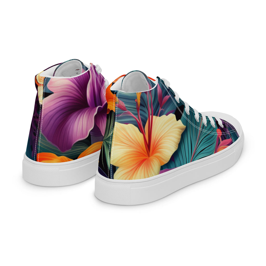 Flowers are Life Men’s high top canvas shoes - Caster Coast