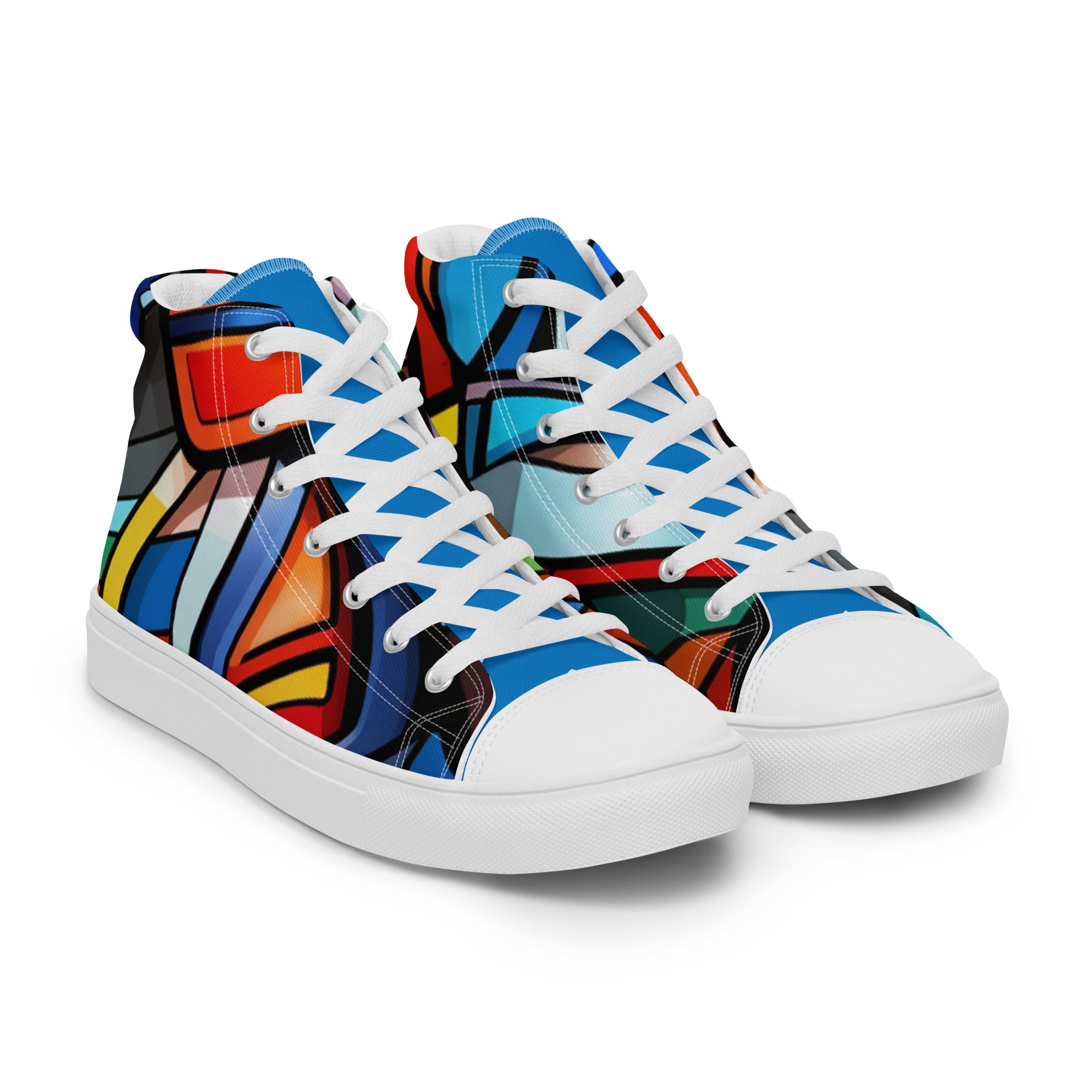 Abstract Heroes Men’s high top canvas shoes - Caster Coast
