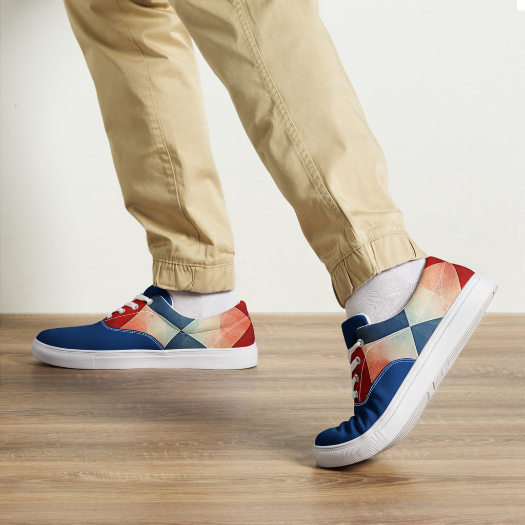 Men’s argyle lace - up canvas shoes - Caster Coast
