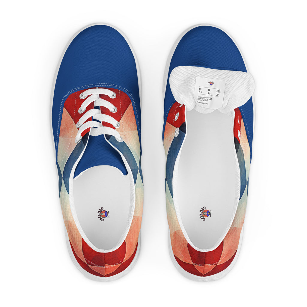 Men’s argyle lace - up canvas shoes - Caster Coast