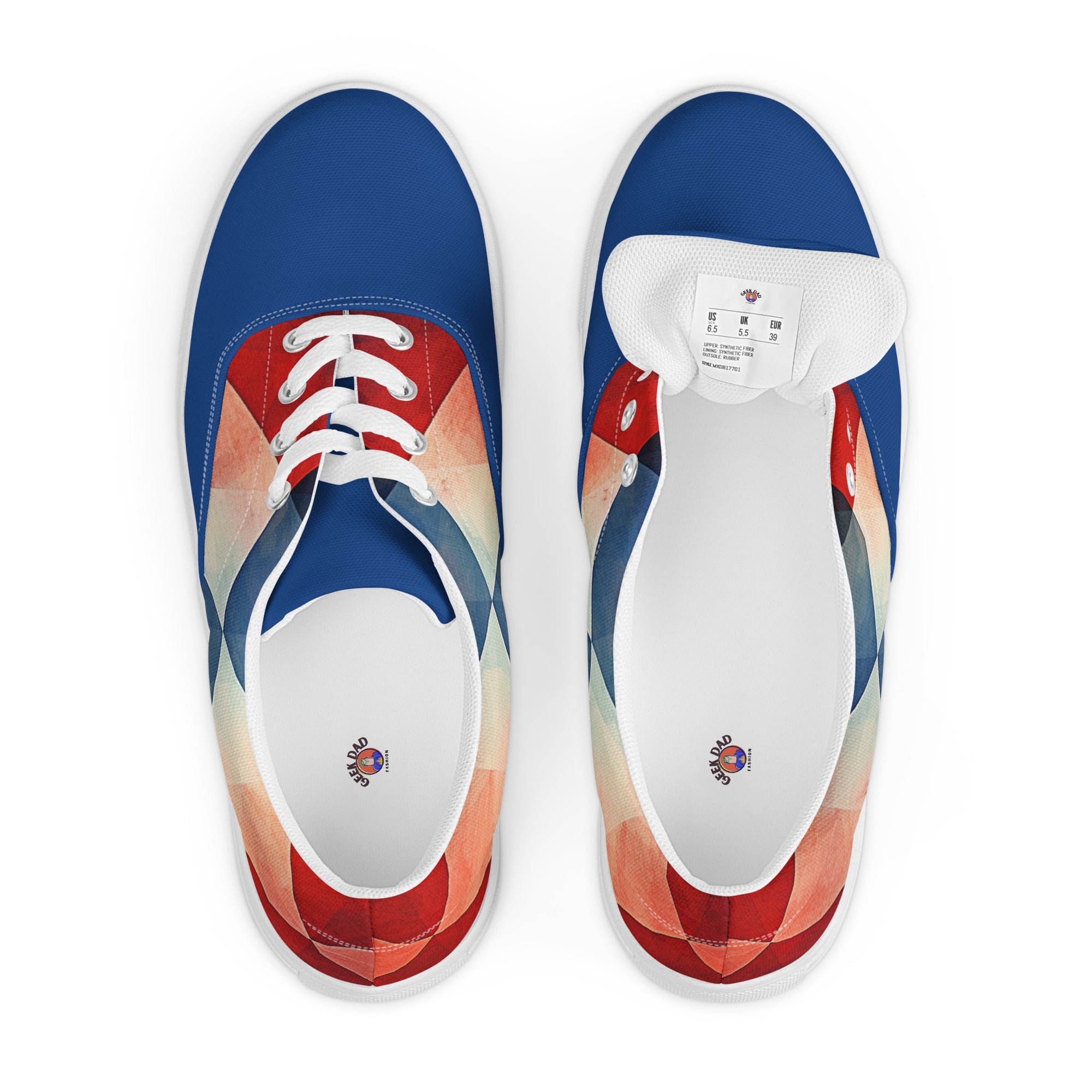 Men’s argyle lace - up canvas shoes - Caster Coast