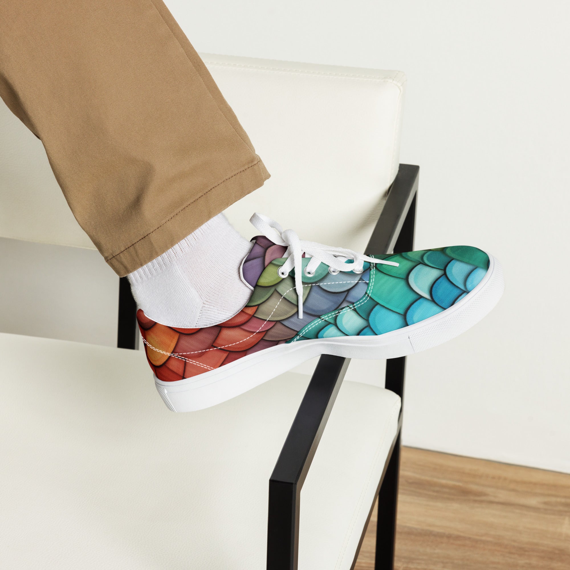 Dragon Scales Men’s lace - up canvas shoes - Caster Coast