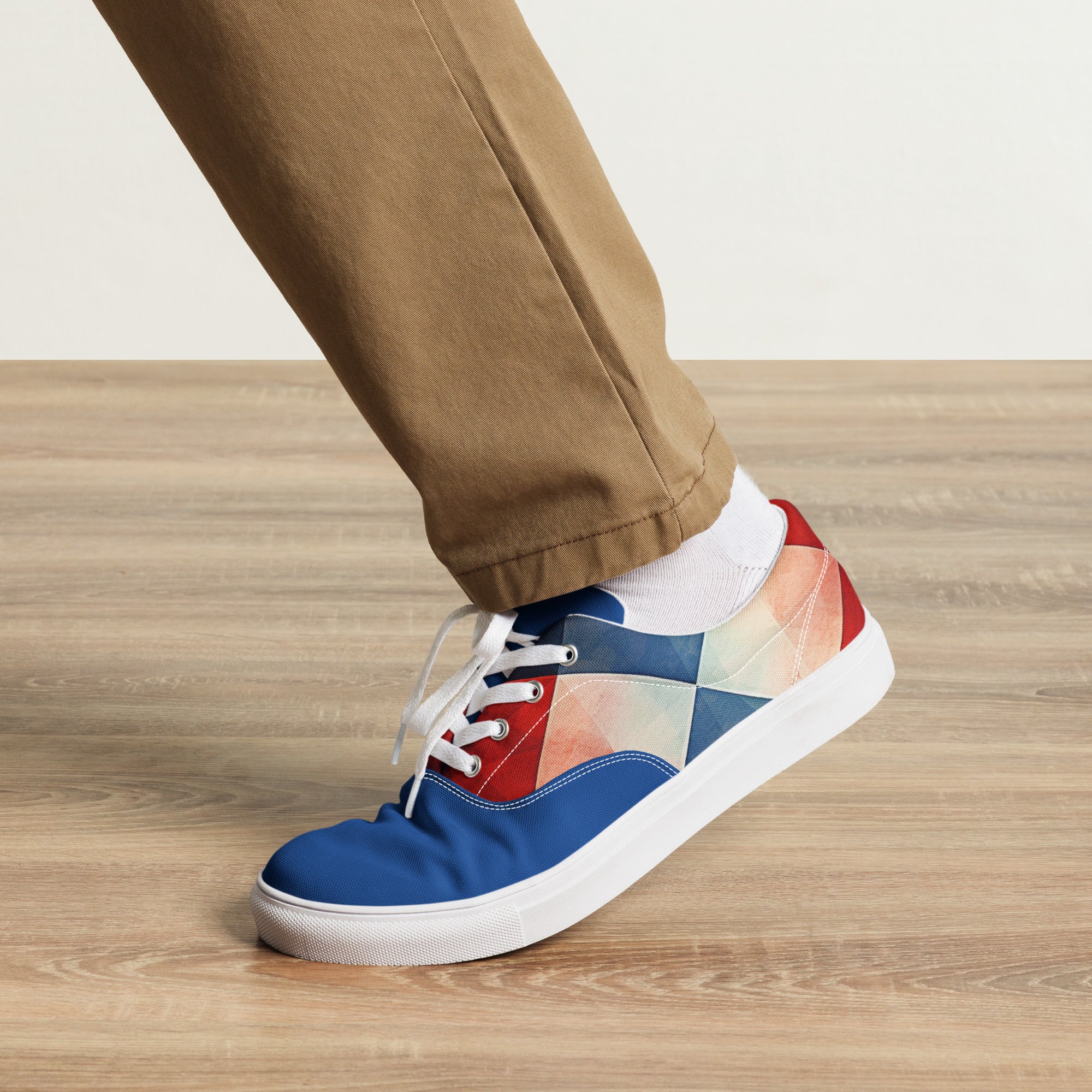 Men’s argyle lace - up canvas shoes - Caster Coast