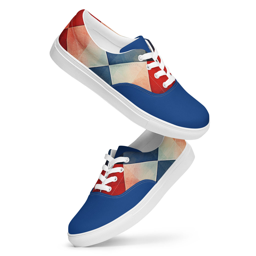 Men’s argyle lace - up canvas shoes - Caster Coast