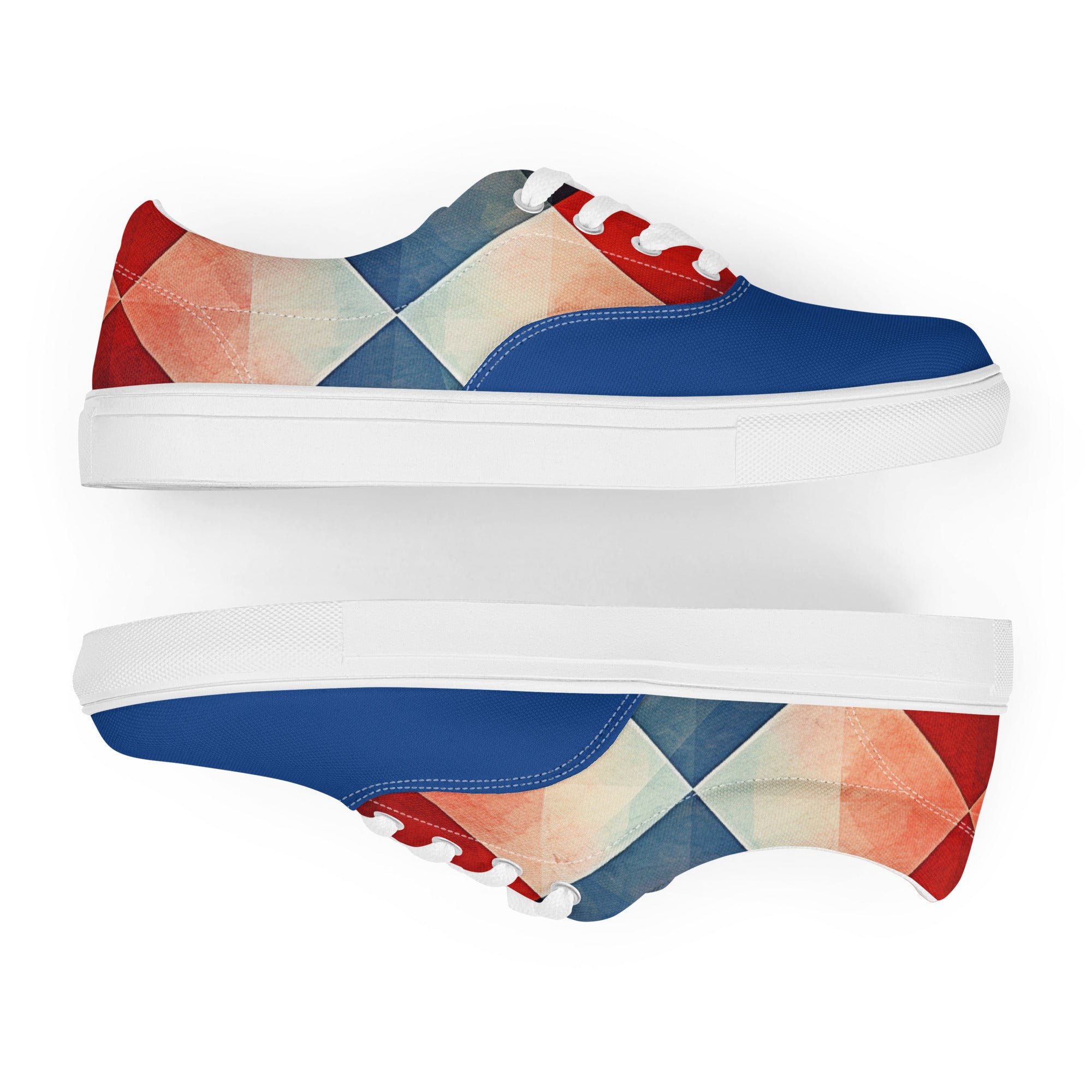 Men’s argyle lace - up canvas shoes - Caster Coast