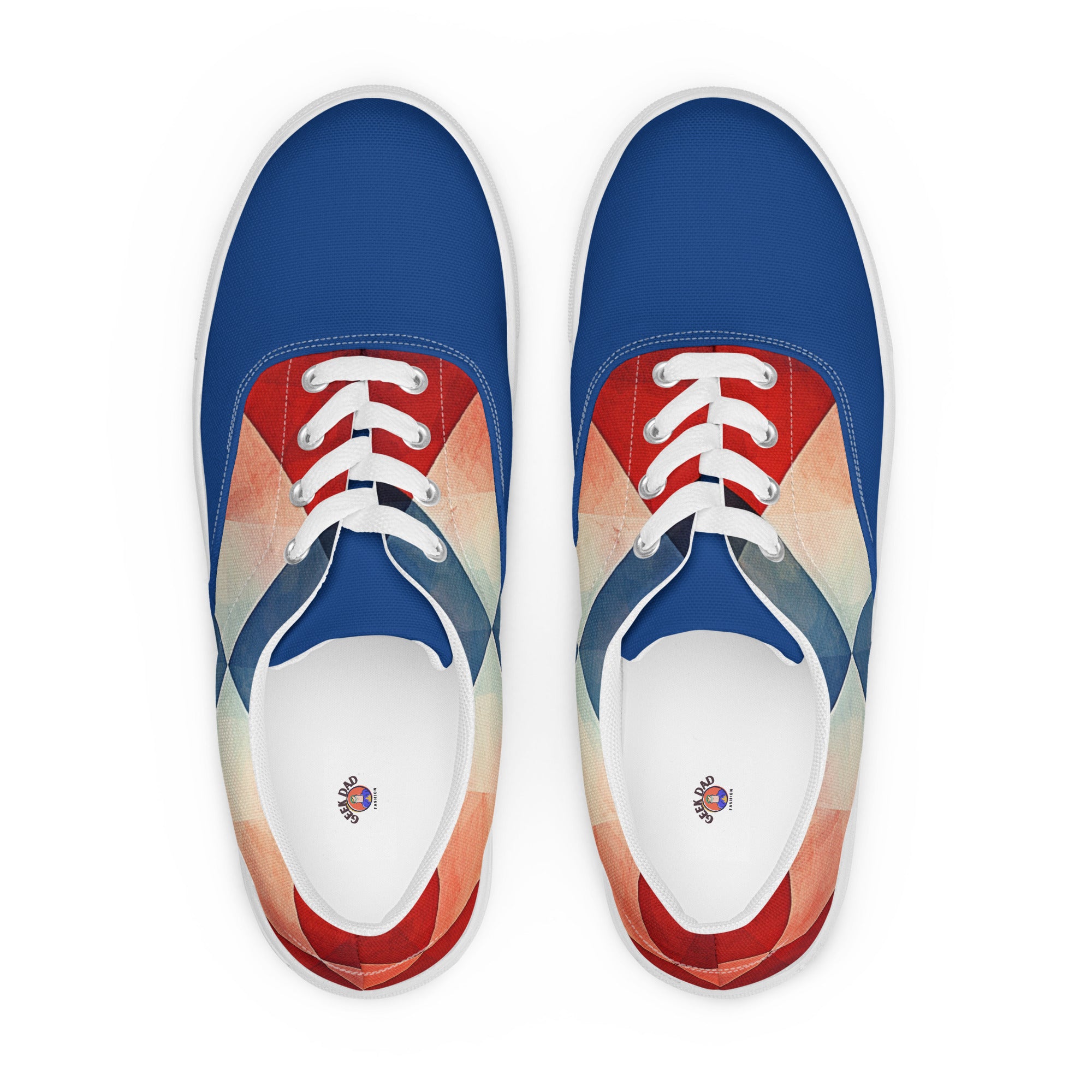 Men’s argyle lace - up canvas shoes - Caster Coast
