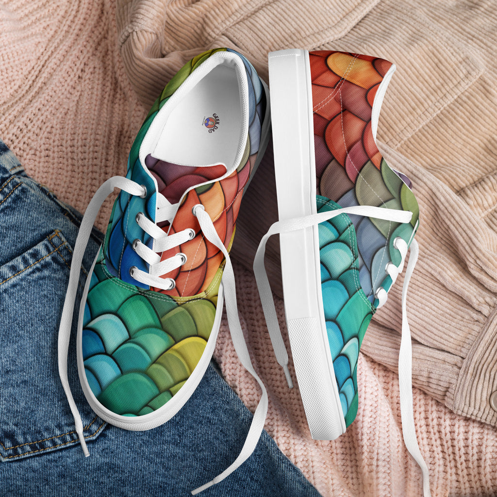 Dragon Scales Men’s lace - up canvas shoes - Caster Coast