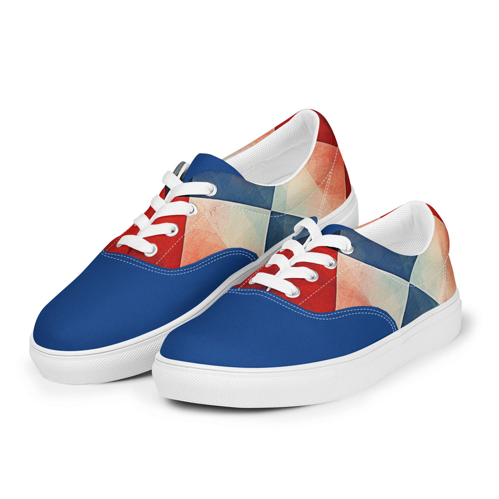 Men’s argyle lace - up canvas shoes - Caster Coast