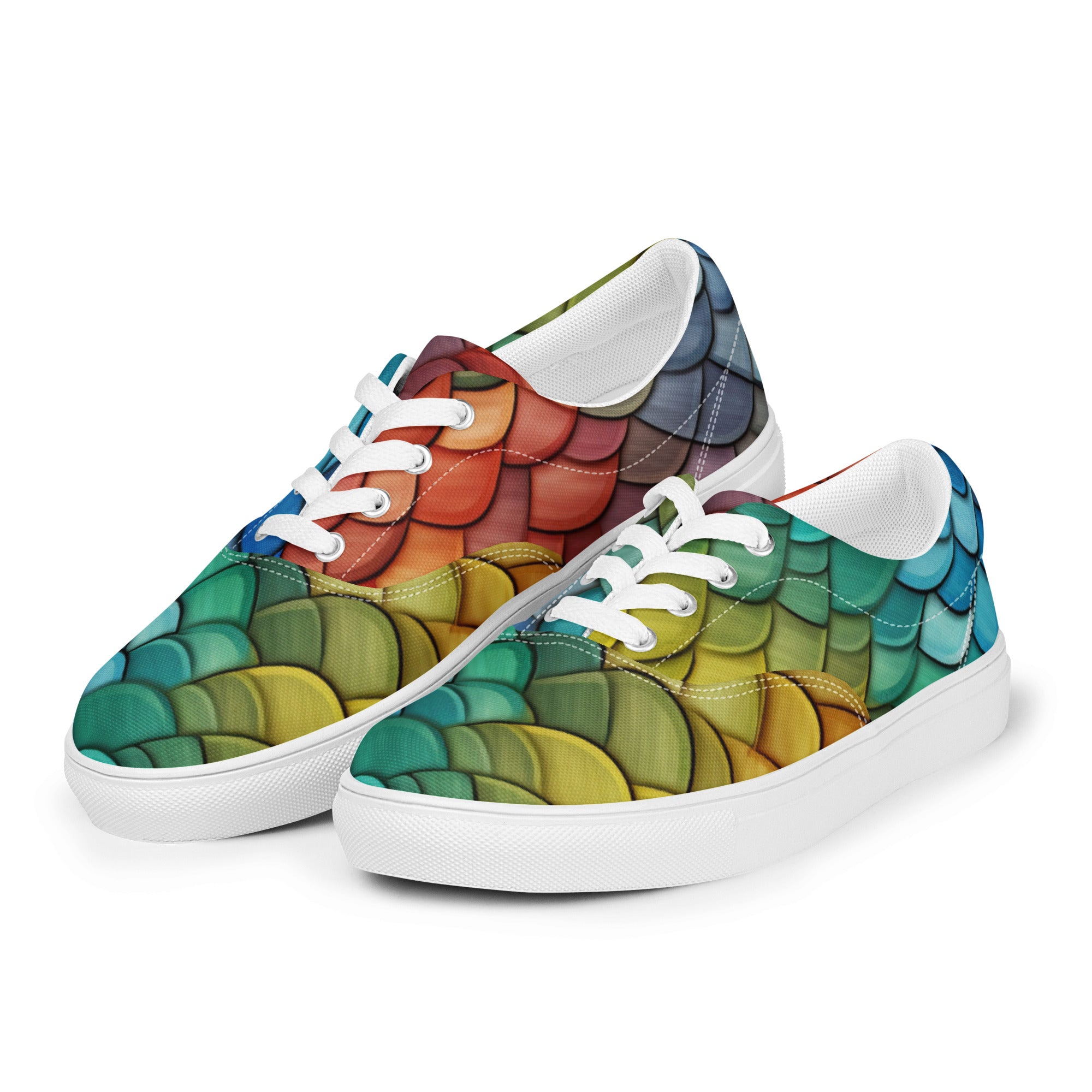 Dragon Scales Men’s lace - up canvas shoes - Caster Coast