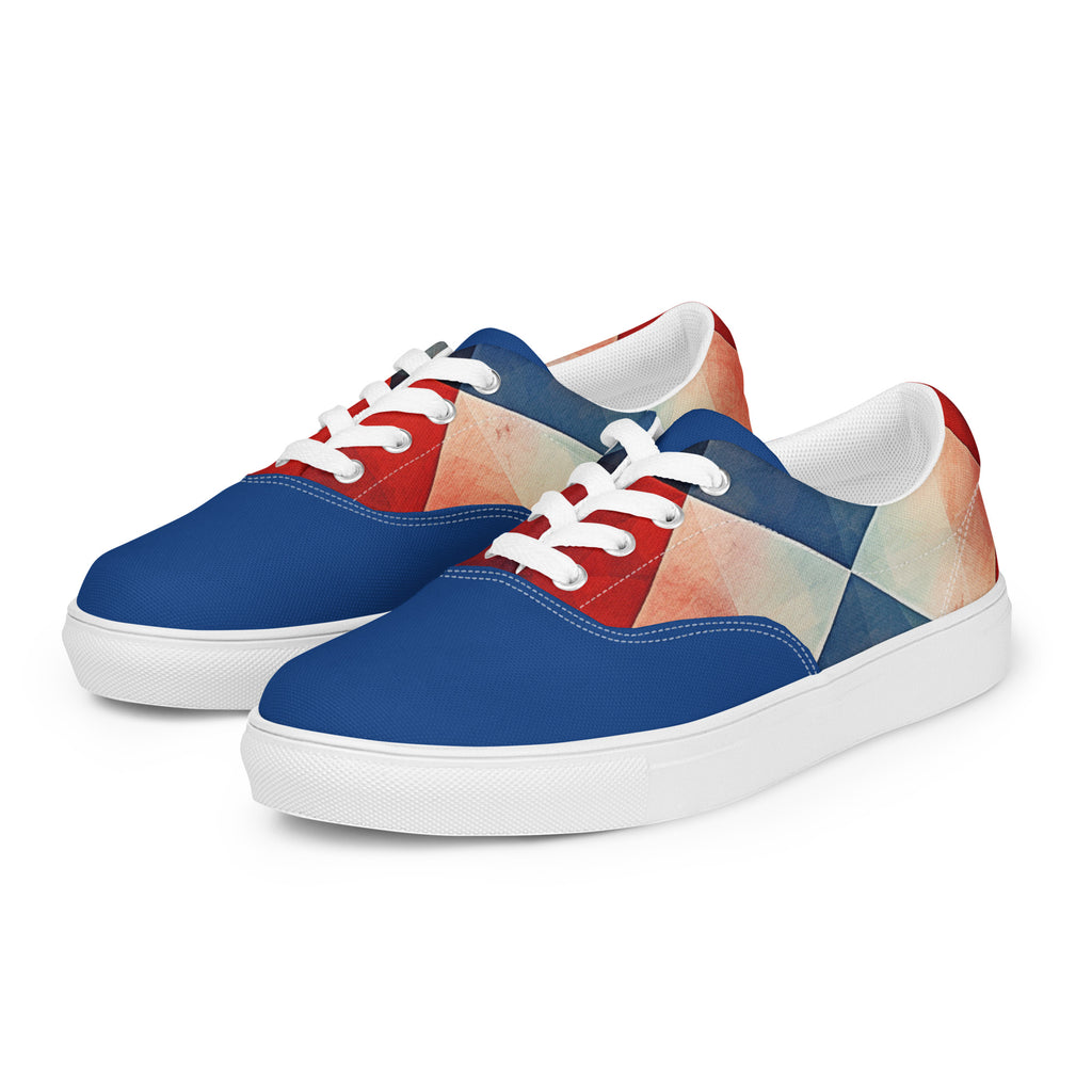 Men’s argyle lace - up canvas shoes - Caster Coast