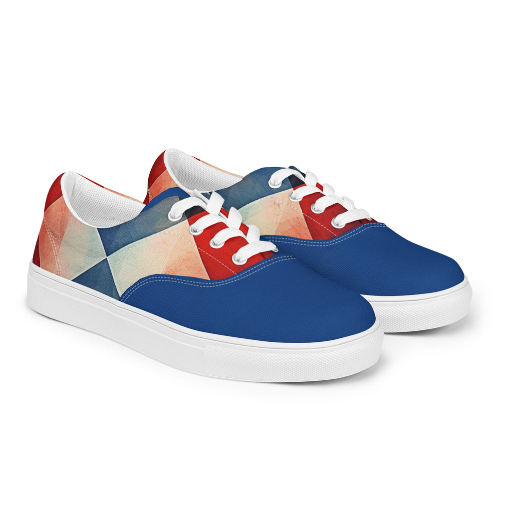 Men’s argyle lace - up canvas shoes - Caster Coast