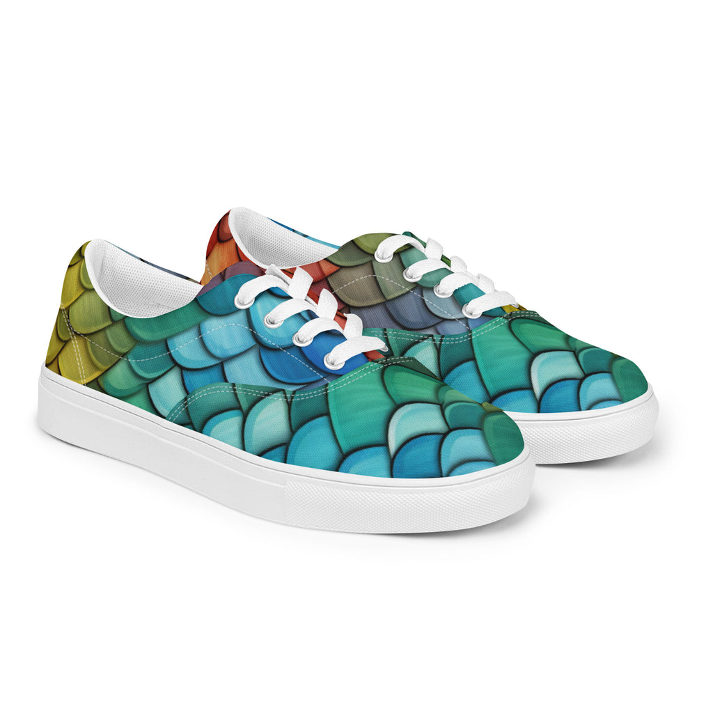 Dragon Scales Men’s lace - up canvas shoes - Caster Coast