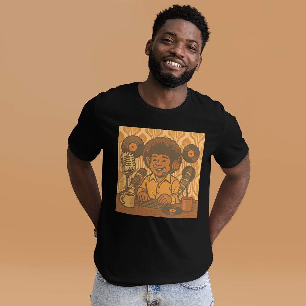 Halfling Bard Podcaster T-Shirt | Funny D&D and TTRPG Inspired Tee for Gamers - Caster Coast