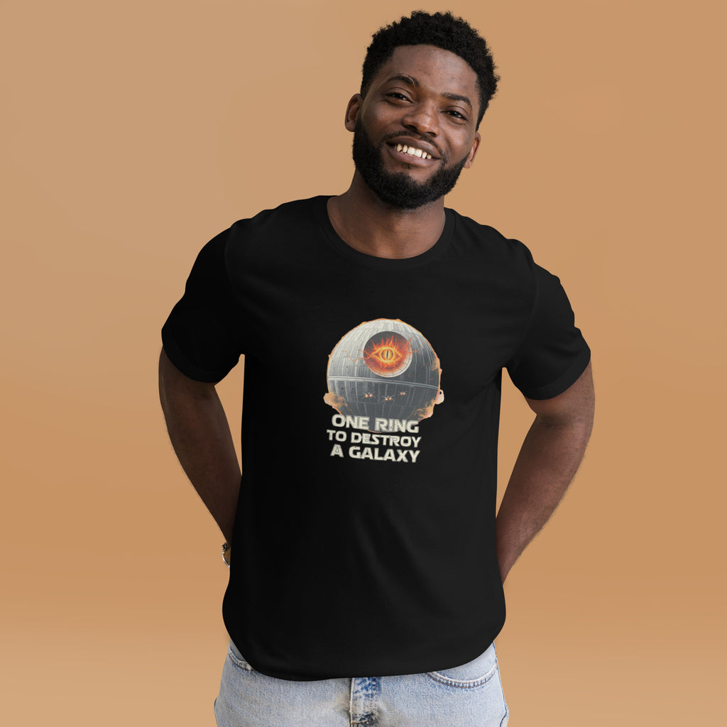 One Ring Death Star T-Shirt | Funny LOTR & Star Wars Mashup Tee - Caster Coast