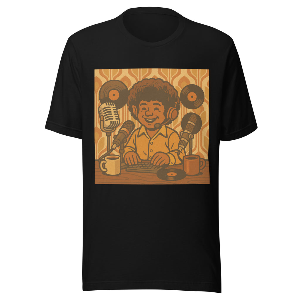 Halfling Bard Podcaster T-Shirt | Funny D&D and TTRPG Inspired Tee for Gamers - Caster Coast