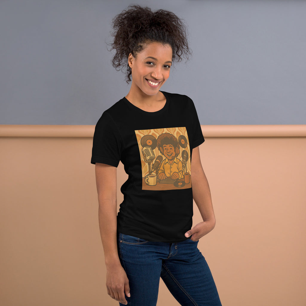 Halfling Bard Podcaster T-Shirt | Funny D&D and TTRPG Inspired Tee for Gamers - Caster Coast