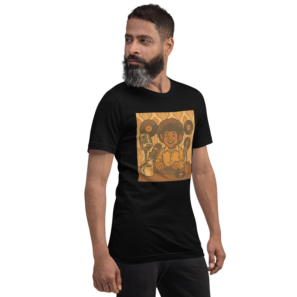 Halfling Bard Podcaster T-Shirt | Funny D&D and TTRPG Inspired Tee for Gamers - Caster Coast
