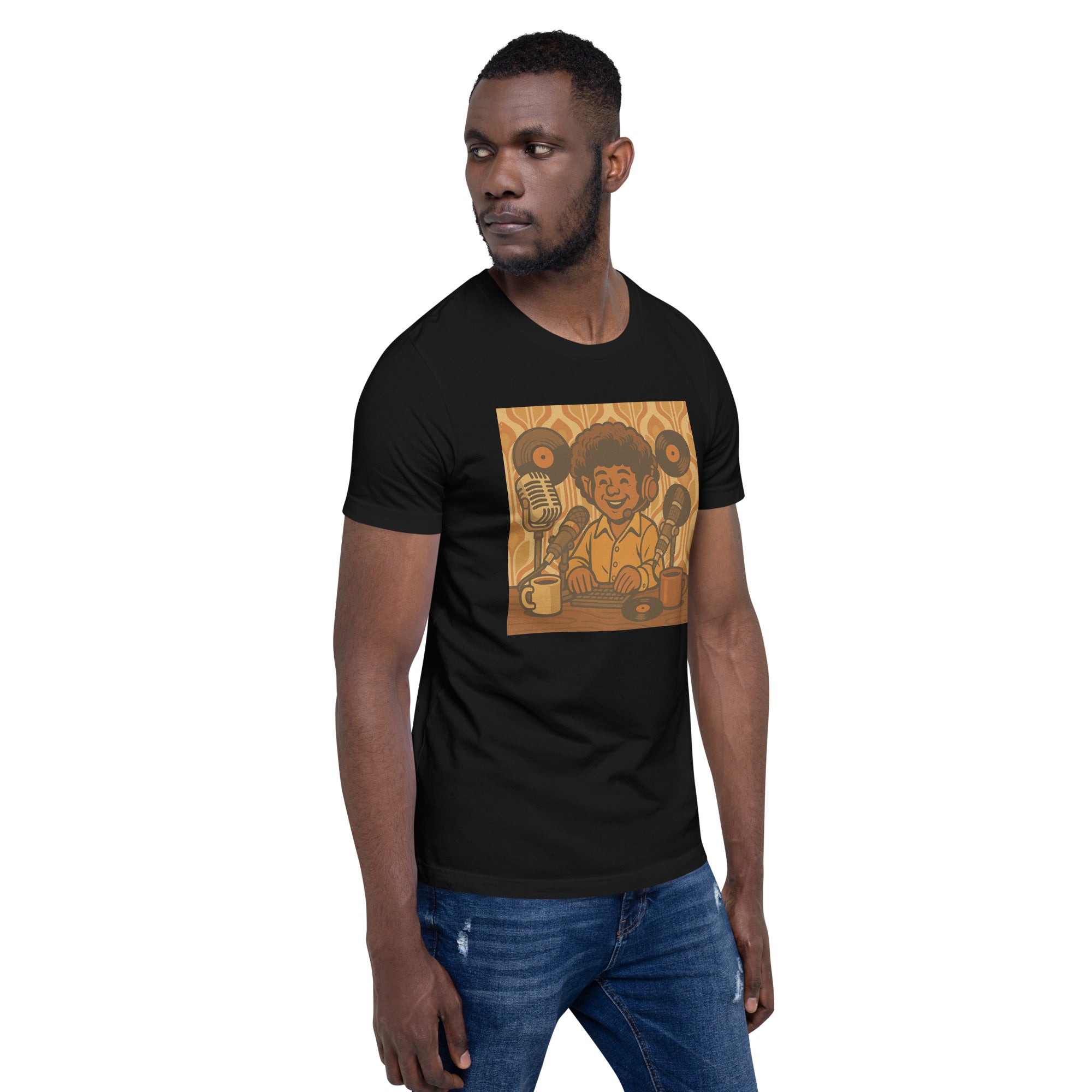 Halfling Bard Podcaster T-Shirt | Funny D&D and TTRPG Inspired Tee for Gamers - Caster Coast